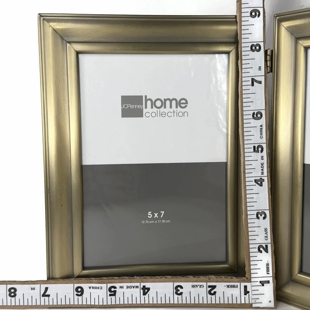 Vintage JCPenney Home Collection Double Photo Frame in Gold Tone 5 x 7 Pictures